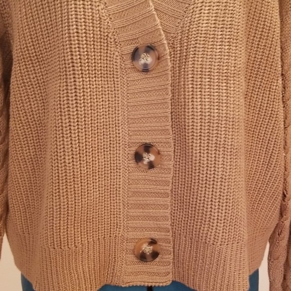 NWT Heartloom Naomi Cardigan- Anthropologie brand, size L, color camel - Picture 9 of 16